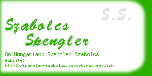 szabolcs spengler business card